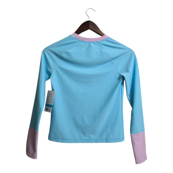 Athleta Girl Long Sleeve Rashguard In Aqua Sz L/12 NWT - Picture 6 of 11